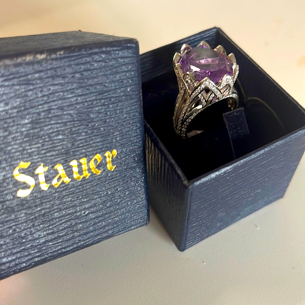 Beautiful Purple Royal Crown Amethyst Purple Ring 100$